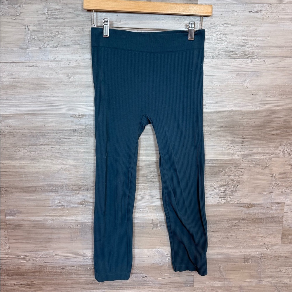 Free People Intimately Ribbed Seamless Crop Leggings Blue M/L